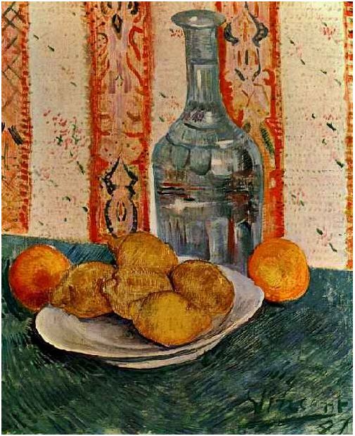 Still-Life-with-Decanter-and-Lemons-on-a-Plate by Van Gogh